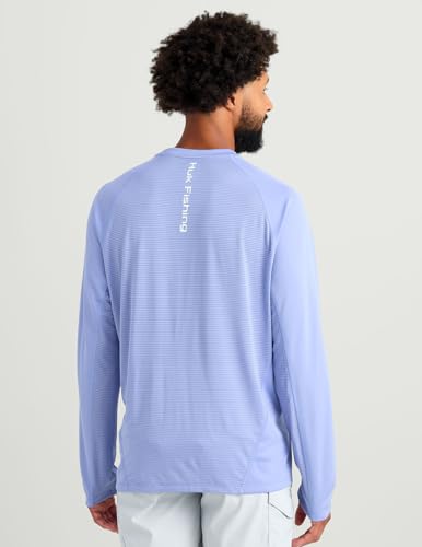 HUK Men's Icon Long-Sleeve Performance Fishing Shirt - Medium Lightning Sky