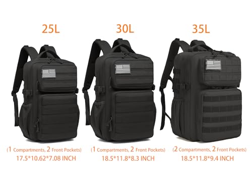 Waterproof Military Tactical Backpack 25L-45L Daypack with Molle System
