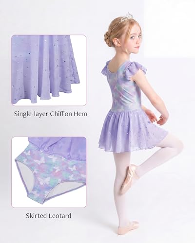 Stelle Toddler Girl Ballet Leotard with Magic Flutter Design - 4-5T Dance Outfit