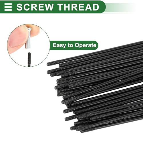 Bicycle Spokes Set - 14G Carbon Steel, 138mm Length, Black