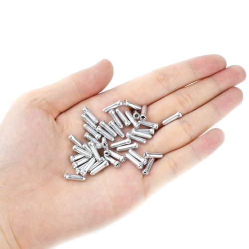 100 Pcs Aluminum Alloy Bike Cable End Caps for Brake and Derailleur Wires