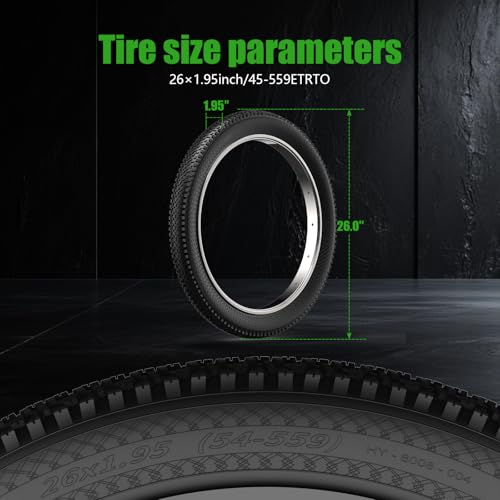 26 x 1.95 Inch Mountain Bike Tires - Puncture-Resistant 2-Pack
