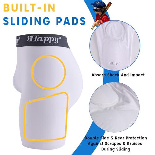 Youth Sliding Shorts with Soft Cup & Padding for Baseball Football Lacrosse