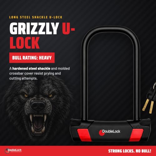 Grizzly U-Lock Heavy-Duty Bike Lock for Bicycles & Scooters