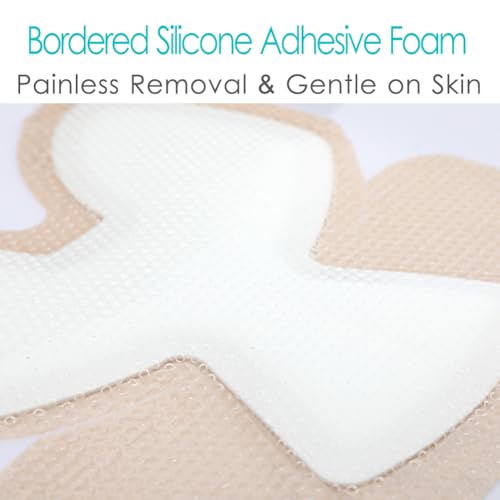 SinaiSea Pack of 3 Waterproof Silicone Foam Heel & Wound Dressings 8x8 inches
