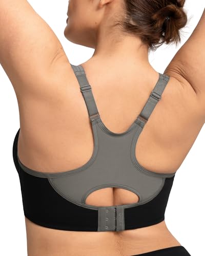 HSIA 36G Black High Support Sports Bra for Women Full Coverage Large Bust