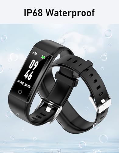 No Bluetooth Pedometer Watch - Waterproof Fitness Tracker - Black