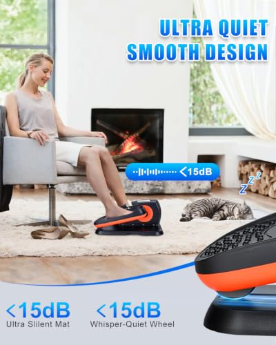 Under Desk Elliptical Machine - Quiet Electric Pedal Exerciser with Remote & 12 Speeds