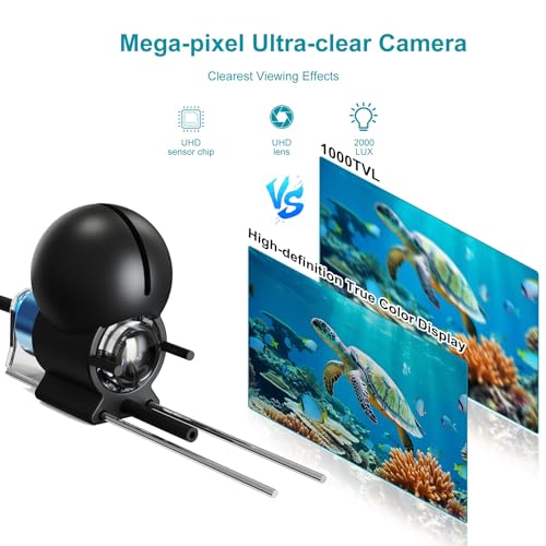 Black Underwater Fishing Camera with 4.3" LCD, 5000mAh Battery, 100ft Cable