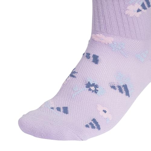 Fashion Quarter Ankle Socks for Girls - 6 Pairs - Powder Plum Purple/Glow Blue/Clear Pink