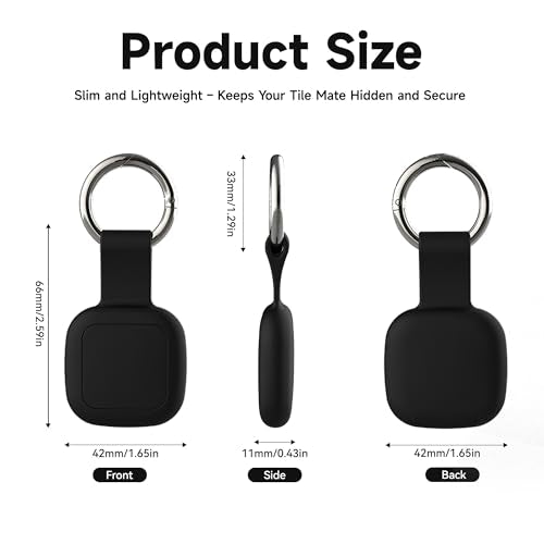 TuoxuGo 4-Pack Silicone Case for Tile Life360 Mate 2024/2022 Tracker - Black