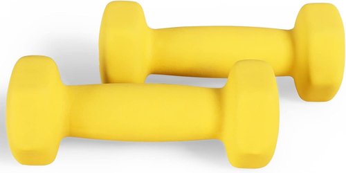 Fitvids Neoprene Dumbbell Hand Weights - Anti-Slip Hex Shape, Colorful Pair with Stand