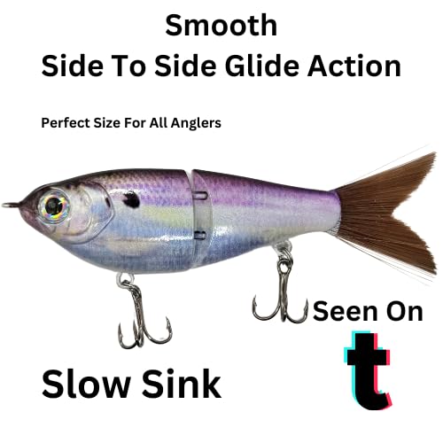 PB Fish Mini Glide Bait 4-Inch Slow Sinking Lure for Bass Pike Muskie