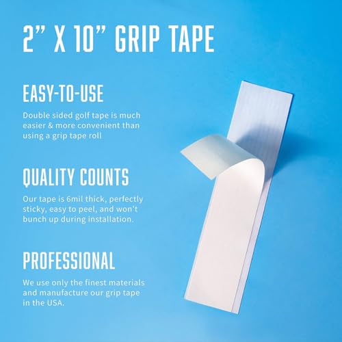 Golf Grip Tape Strips - 15 Double Sided Adhesive Strips + 5oz Solvent