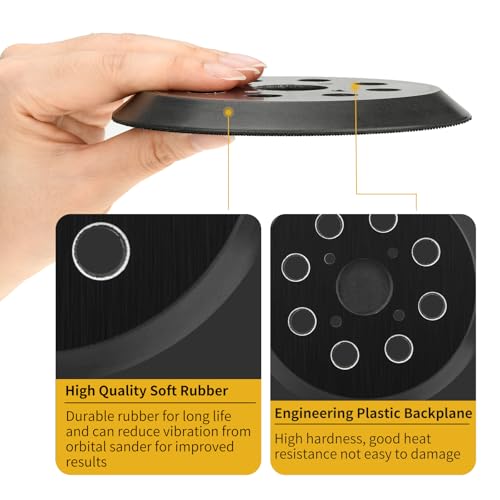 1 Pack 5" 8 Hole Replacement Sander Pad Compatible with Milwaukee 6021-21 6034-21 2648-20 2648-21 Orbital Sander Hook and Loop Replacement Part #51-36-7100 (4 Screw Holes Sander Pads)
