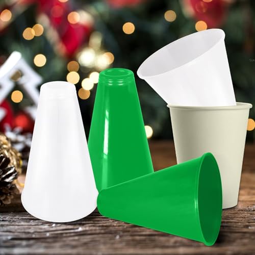Cheer Megaphones - 2 Pcs White & Green Party Props