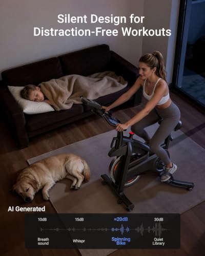 Stationary Exercise Bike with Adjustable Resistance & Silent Drive