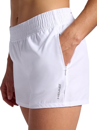 HEAD Rally Woven Short - Women’s, 4” Inseam, Mid-Rit, Small Stark White