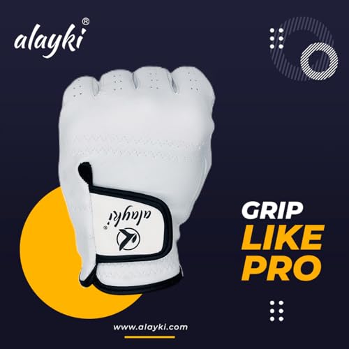 Premium Golf Glove - 100% Natural Sheep Leather - Left Hand Large