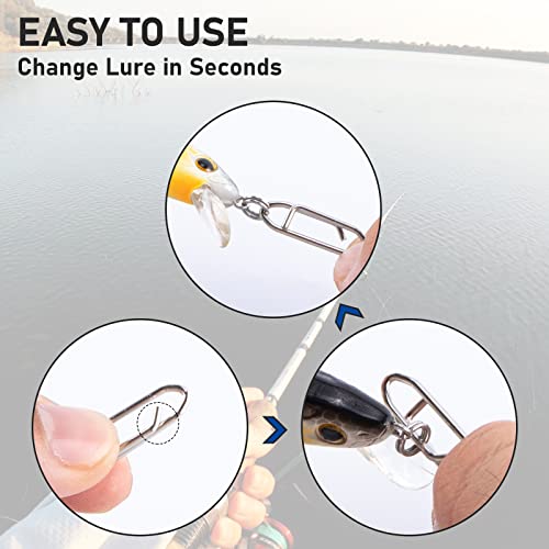 50-Pack High Strength Fishing Power Clips for Quick Lure Change