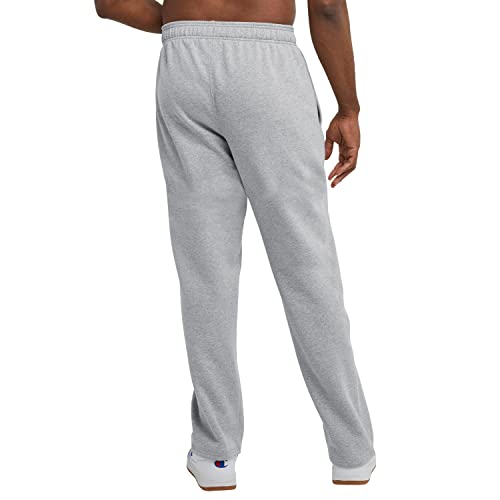 Open-Bottom Fleece Sweatpants - Standard Fit, Midweight, XX-Large - Platinum Silver Heather