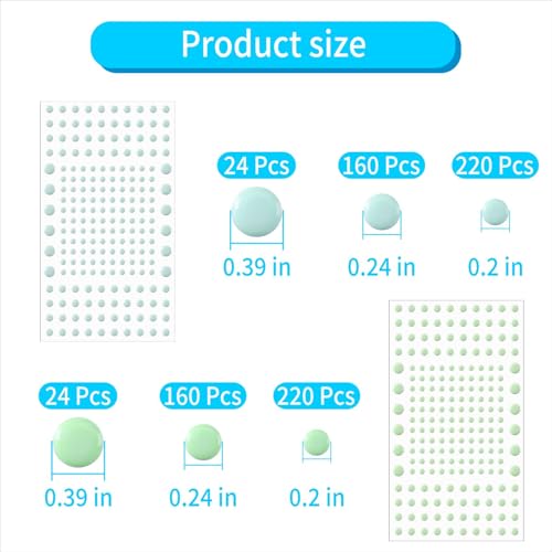 808 PCS Glow in The Dark Stars for Ceiling, Glowing Wall Decals Decor Stickers,(404 Pcs Green and 404 Sky Blue) 3D Adhesive Dots Decor Starry Sky Decor for Kids Bedroom or Birthday Gift