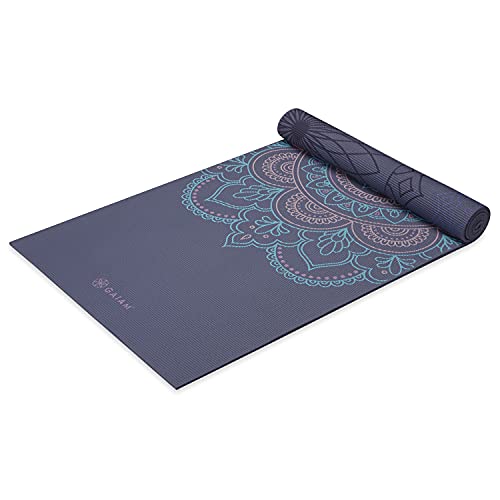 Gaiam Reversible Purple Illusion Yoga Mat - 6mm Extra Thick Non-Slip Exercise & Pilates Mat