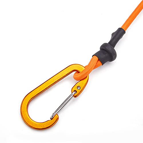 Kayak Paddle Leash - Lightweight Coiled for Fishing & Boating - Orange, 1 Pack