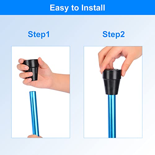 Supregear Black Rubber Cane Tips Set of 2 - Heavy Duty Replacement for Walking Canes 3/4 Inch