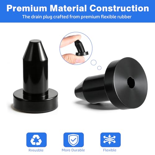 4-Pack 1/2-Inch Kayak Drain Plugs - Universal Flexible Rubber Scupper Plugs