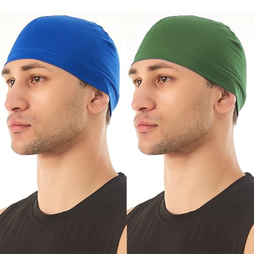 Unisex Skull Caps 4-Pack Breathable Running Cycling Beanies - Black, Blue, Red, Green