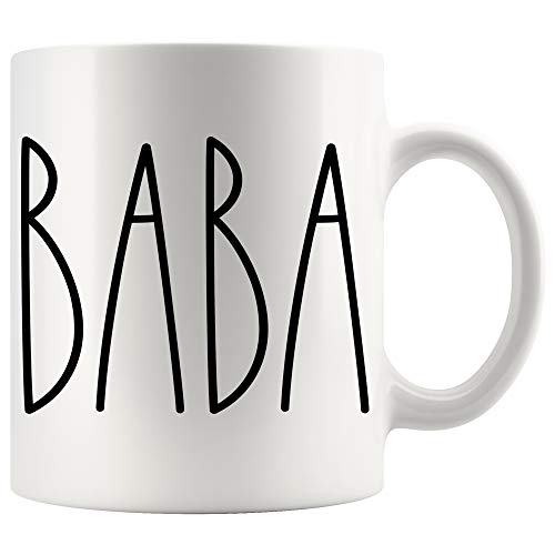Moon9xx Baba Mug 11oz White Coffee Cup Gift for Family, Christmas, Birthday, Mother’s Day