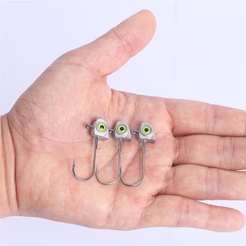 OJYDOIIIY 15 Pack Fish Eye Swimbait Jig Heads 1/2oz for Bass & Saltwater