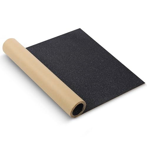 Black Skateboard Grip Tape - 10.6" x 36.4" - Tear-Proof & Waterproof
