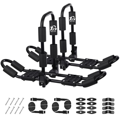 Kayak Roof Rack 4-in-1 Carrier - Adjustable J-Style - Black