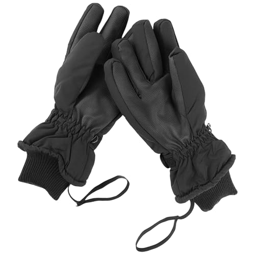 Waterproof Snow Gloves for Cold Weather - Black, Large