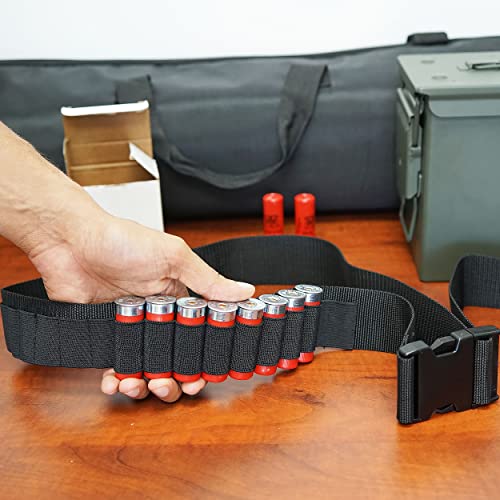 Adjustable Black Nylon Shotgun Shell Ammo Belt - Holds 25 Rounds