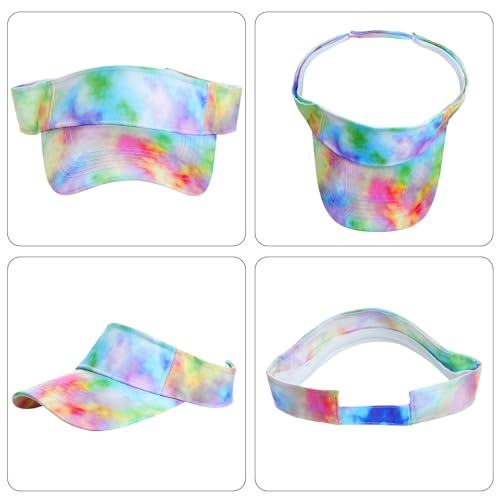 Adjustable Tie Dye Sport Visor Hat for Men & Women - Green