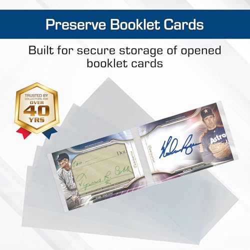 Booklet Card Sleeves - 50 Pack | Acid-Free Protection, 7 3/8 x 2 5/8 Inches