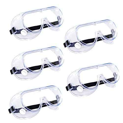 YunTuo 5 Pack Safety Goggles, Protective Safety Glasses, Soft Crystal Clear Eye Protection - Perfect for Construction, Shooting, Industrial, and More
