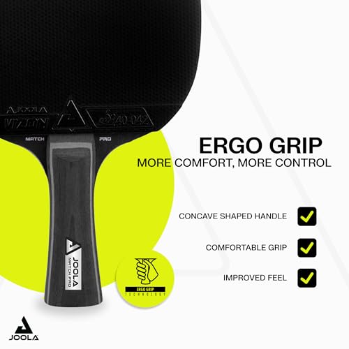 Professional Ping Pong Paddle Set with 3 Balls & Case - Black