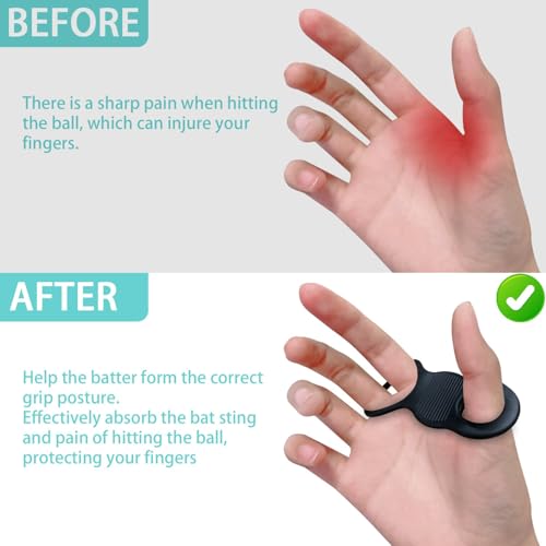 FEYRUN 2 Pack Soft Silicone Baseball & Softball Thumb Guards - Black