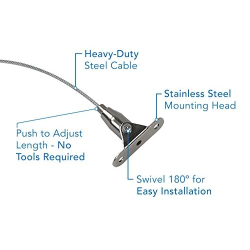 Mount-It! Furniture Anti-Tip Anchor - Steel Child Safety Straps | Secure Wall Anchors for Bookshelf, Dresser, Cabinet, Earthquake Protection for Babies and Pets, 2 Pack, Hardware Included