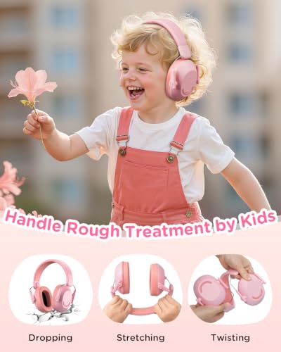 Pink Kids Ear Protection Muffs SNR 30dB for Concerts & Events - 1 Pack