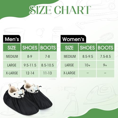 Frienda 8 Pairs Non Slip Reusable Shoe Covers Waterproof Boot Covers for Household Carpet Floor Protection Machine Washable (X-Large)