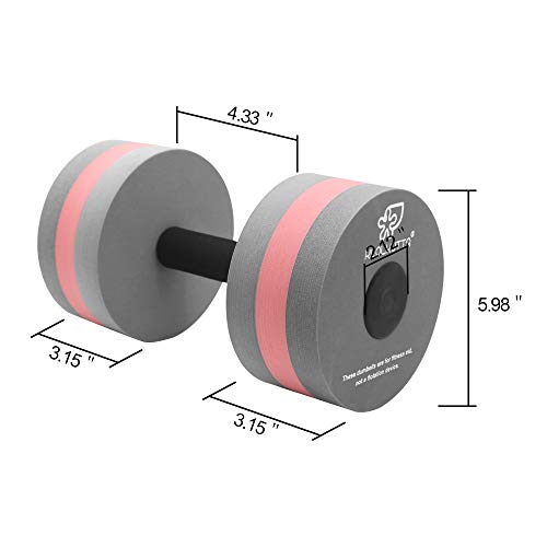 Water Dumbbells for Aquatic Exercise - 2 Pcs EVA Foam - Gray