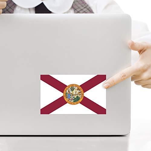 Florida State Flag Decal Sticker - 2-Pack, 5" x 3" UV Laminated