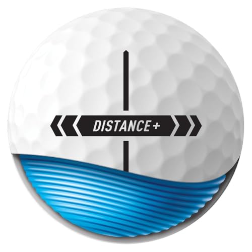 Distance+ Golf Balls - 12 Pack with Alignment Aid for Maximum Distance