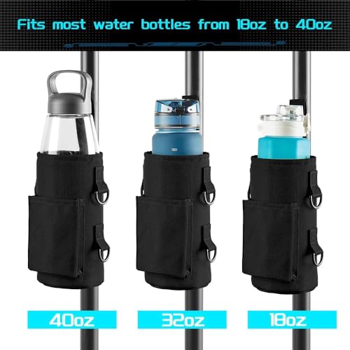 Magnetic Gym Bag with Water Bottle Holder & Phone Pocket - Black