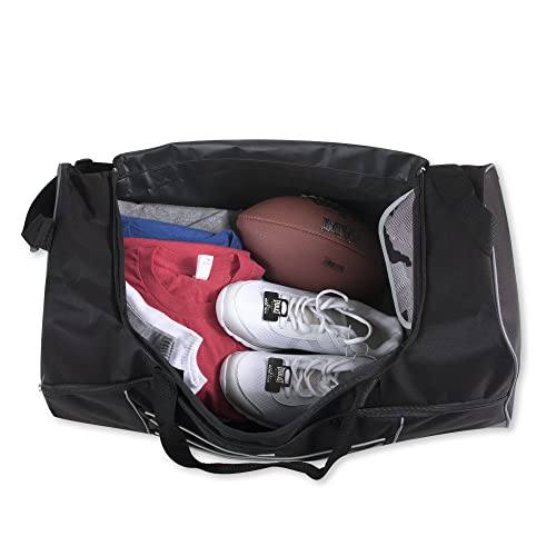 Trail Maker 60L Black Heavy Duty Large Travel Duffle Bag for Men & Women